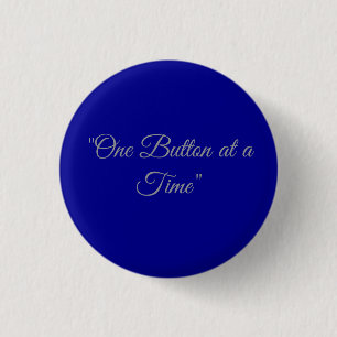 Classic Blue Solid Customizable Round Button Pin