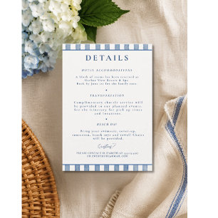 Classic Blue Stripe Family Reunion Details Invitation