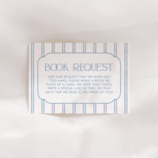 Classic Blue Striped Books for Baby Enclosure Card