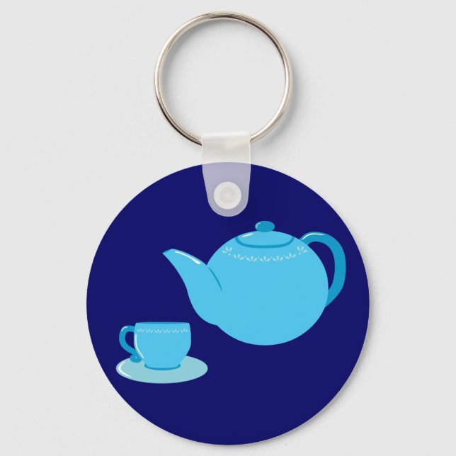 Classic Blue Teapot Keychain (Front)
