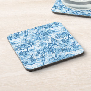 Classic Blue Toile Landscape Coaster
