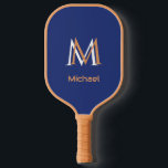Classic Blue Unique Monogram Initial Name   Pickleball Paddle<br><div class="desc">You'll be a winner with this Classic Blue paddle -- a blue surface with a unique Monogram plus personalize additionally with the name. Could also make a wonderful gift for the pickleball enthusiastic.  Any design questions,  just send an email to charmdesignstudio@rcn.com and we'll be delighted to assist.</div>