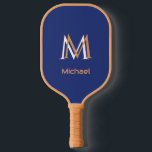 Classic Blue Unique Monogram Initial Name   Pickleball Paddle<br><div class="desc">You'll be a winner with this Classic Blue paddle -- a blue surface with a unique Monogram plus personalize additionally with the name. Could also make a wonderful gift for the pickleball enthusiastic.  Any design questions,  just send an email to charmdesignstudio@rcn.com and we'll be delighted to assist.</div>