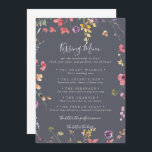 Classic Blue Wedding Kissing Menu Game Card<br><div class="desc">This classic blue wedding kissing menu game card is perfect for a rustic wedding reception. The design features a yellow,  purple,  white wild flowers with foliage in a rose and green watercolor background.</div>