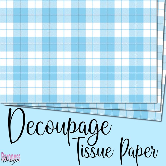 Classic blue white tartan plaid tissue paper (Creator Uploaded)