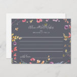 Classic Blue Wild Floral Wedding Advice Card<br><div class="desc">This classic colourful wild floral wedding advice card is perfect for a rustic wedding. The design features a yellow, purple, white wild flowers with foliage in a rose and green watercolor background. These cards are perfect for a wedding, bridal shower, baby shower, graduation party & more. Personalize the cards with...</div>