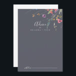 Classic Blue Wild Floral Wedding Advice Card<br><div class="desc">This classic blue wild floral wedding advice card is perfect for a rustic wedding. The design features a yellow, purple, white wild flowers with foliage in a rose and green watercolor background. These cards are perfect for a wedding, bridal shower, baby shower, graduation party & more. Personalize the cards with...</div>