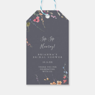 Classic Blue Wild Sip Sip Hooray Bridal Shower  Gift Tags