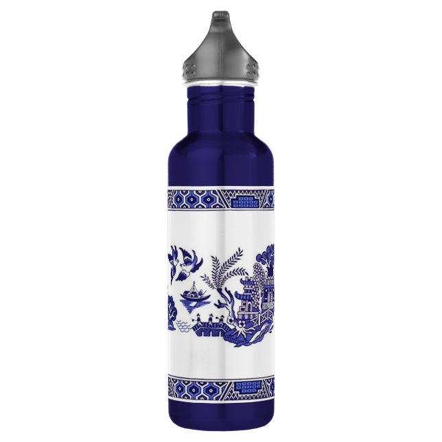 Classic Blue Willow Design 710 Ml Water Bottle (Right)