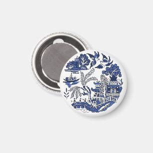Classic Blue Willow Design  Magnet