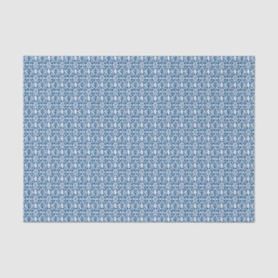Classic Blue With White Crochet Lace Pattern Tissue Paper