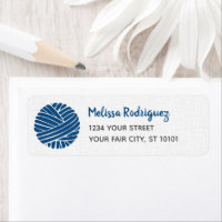 Classic Blue Yarn Ball Return Address Labels