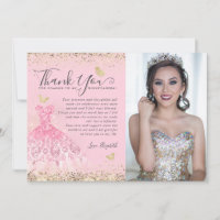 Classic Blush Pink Gold Glitter Quinceanera Photo