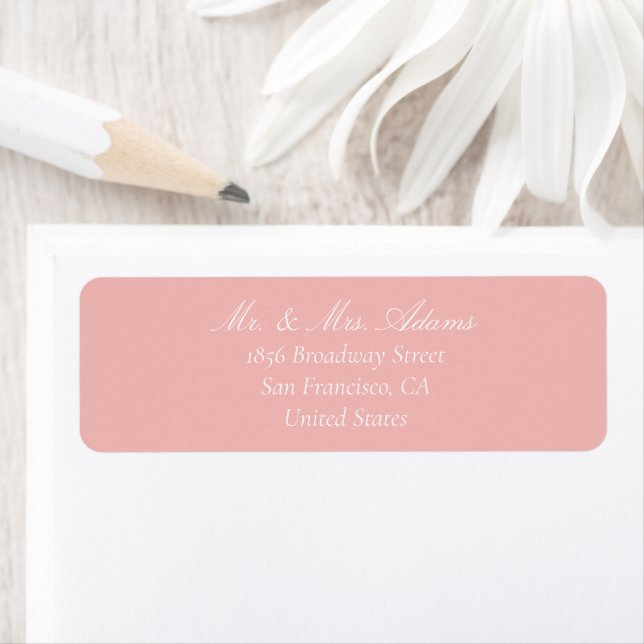 Classic Blush Pink Pre-Addressed Return Label (Insitu)