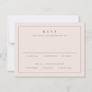 Classic Blush Pink Wedding RSVP Card
