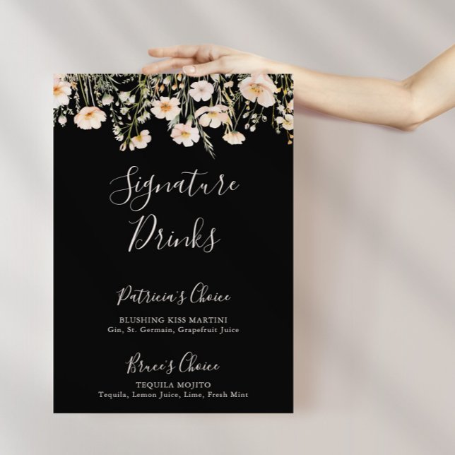 Classic Blush Wildflower Black Signature Drinks  Poster (Creator Uploaded)