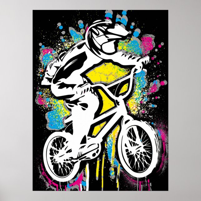 Classic Bmx Bike - Bmx Freestyle Bmx Poster Print (Front)