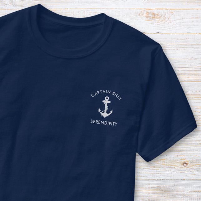 Classic Boat Anchor Captains Navy Blue T-Shirt (Creator Uploaded)