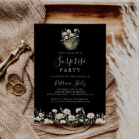 Classic Boho Blush Wildflower Black Surprise Party
