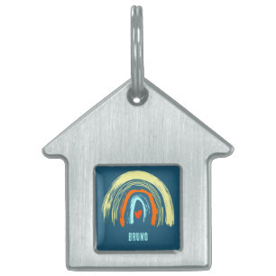 CLASSIC BOHO DESIGN RETRO PERSONALIZED FRAMED PET ID TAG