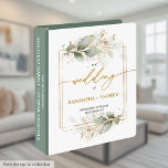 Classic Boho Eucalyptus Wedding Memory Keepsake Binder<br><div class="desc">✅ For matching items search #197W in my collections ✅ Preserve the memories of your special day with this elegant wedding memory album featuring minimalist watercolor eucalyptus greenery and shimmering gold leaves. Perfect as a wedding guest book, photo album, or keepsake binder, this customizable design blends modern simplicity with timeless...</div>