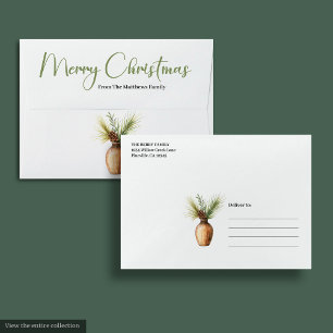 Classic Boho Neutral Colors Christmas Envelopes