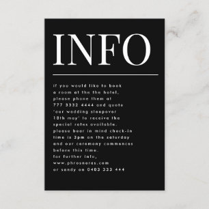 Classic Bold Big Monogram Details Onyx Tuxedo Info Enclosure Card