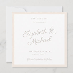 Classic Bold Border Square Save the Date Flat Card