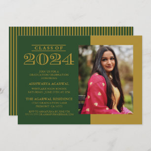 CLASSIC BOLD CLASS OF 2024 GRADUATION INVITATION