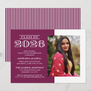 CLASSIC BOLD CLASS OF 2026 GRADUATION INVITATION