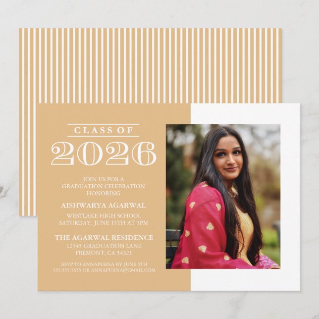 CLASSIC BOLD CLASS OF 2026 GRADUATION INVITATION (Front/Back)