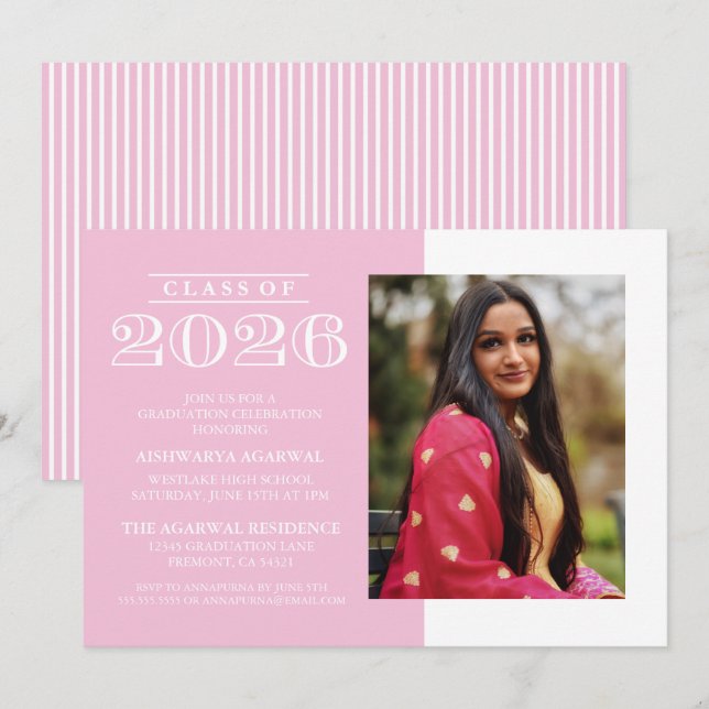 CLASSIC BOLD CLASS OF 2026 GRADUATION INVITATION (Front/Back)