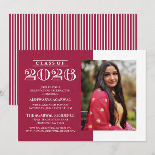 CLASSIC BOLD CLASS OF 2026 GRADUATION INVITATION
