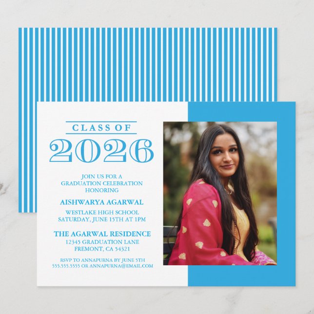 CLASSIC BOLD CLASS OF 2026 GRADUATION INVITATION (Front/Back)