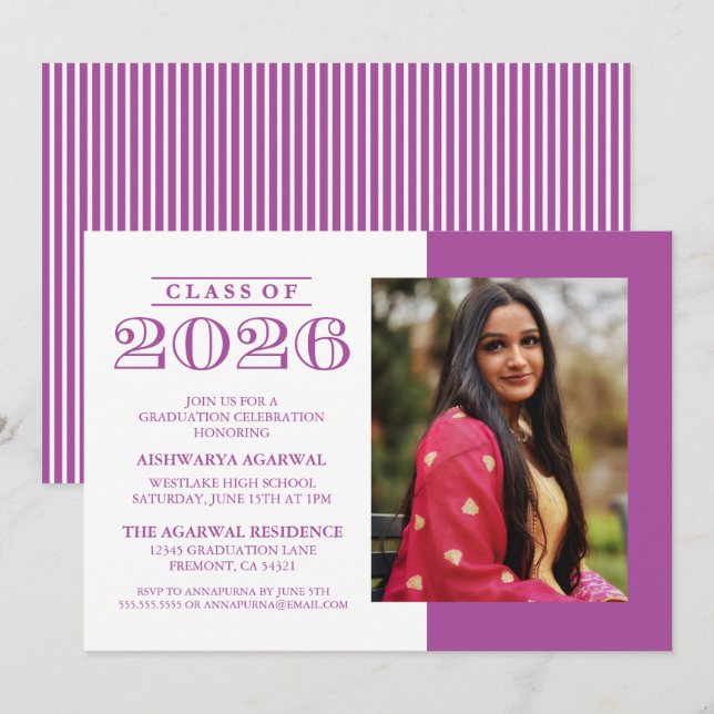 CLASSIC BOLD CLASS OF 2026 GRADUATION INVITATION (Front/Back)