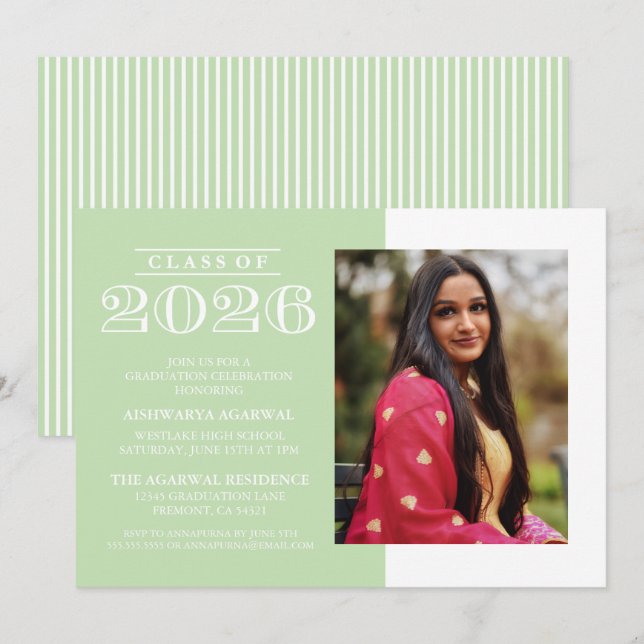 CLASSIC BOLD CLASS OF 2026 GRADUATION INVITATION (Front/Back)