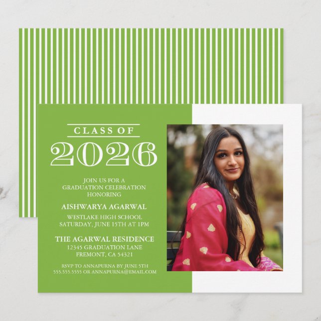 CLASSIC BOLD CLASS OF 2026 GRADUATION INVITATION (Front/Back)