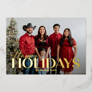 Classic Bold Foil Happy Holidays Card