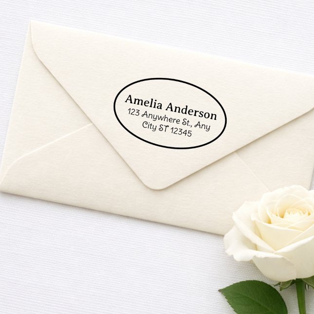 Classic Bold Oval Return Address Rubber Stamp (Creator Uploaded)