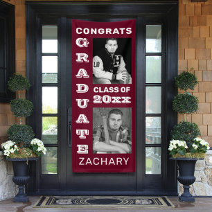 Classic Bold Photo Maroon Graduation Banner