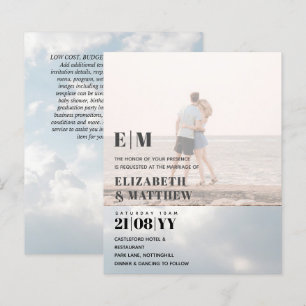Classic BOLD PHOTO OVERLAY Wedding Invite BUDGET