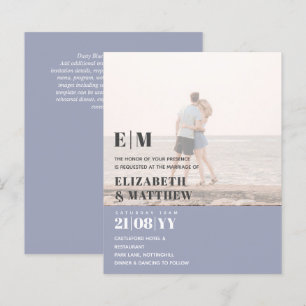 Classic BOLD PHOTO OVERLAY Wedding Invite BUDGET