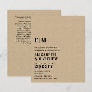Classic BOLD Text Only Wedding Invitation Simple