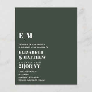 Classic BOLD Text Only Wedding Invitation Simple Flyer