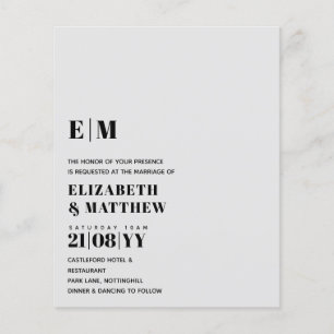 Classic BOLD Text Only Wedding Invitation Simple Flyer