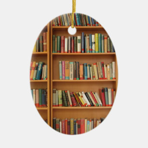 Classic book shelf pattern, bookcase,books,old ceramic ornament