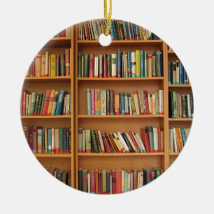 Classic book shelf pattern, bookcase,books,old ceramic ornament