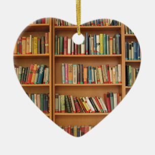 Classic book shelf pattern, bookcase,books,old ceramic ornament