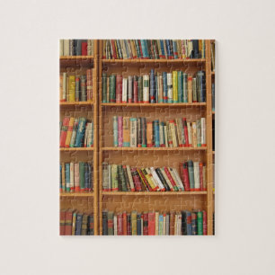 Classic book shelf pattern, bookcase,books,old jigsaw puzzle