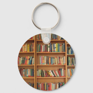 Classic book shelf pattern, bookcase,books,old keychain